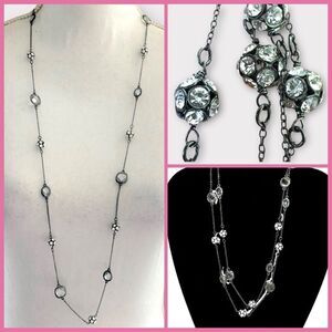 Stella & Dot Chelsea Hematite Pave Necklace